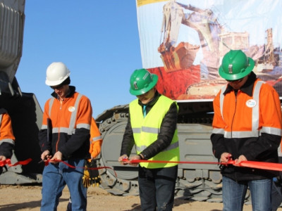 Monnis Mining equipment LLC delivery ceremony of Liebherr R9400 excavator to Oyu Tolgoi mini site
