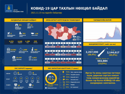 Халдварын 491 тохиолдол шинээр илэрч, 10 хүн нас баржээ