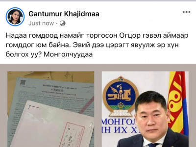 Г.ХАЖИДМАА: Цагдаагаас залгаад “Та Ерөнхий сайд огцор” гэж бичсэн учраас 100 мянган төгрөгөөр торголоо” гэсэн