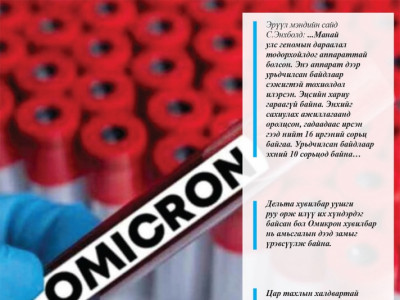 ЭМЯ: Урьдчилсан байдлаар 10 сорьцоос омикрон илэрсэн