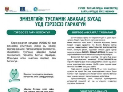 Гэрийн тусгаарлалтад байгаа иргэдэд эмнэлгийн тусламж авахаас бусад үед гарахгүй байхыг зөвлөлөө