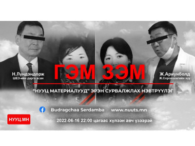 НУУЦ МАТЕРИАЛУУД: ГЭМ ЗЭМ-ЯЛ ШИЙТГЭЛГҮЙ АЛЛАГУУД