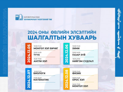 2024 ОНЫ ӨВЛИЙН ЭЛСЭЛТИЙН ШАЛГАЛТЫН ХУВААРЬ