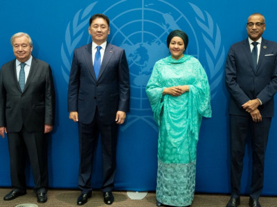 Монгол Улсын Ерөнхийлөгч У.Хүрэлсүх НҮБ-ын Ерөнхий Ассамблейн 80 дугаар чуулганы Ерөнхий санал шүүмжлэлд оролцож байна